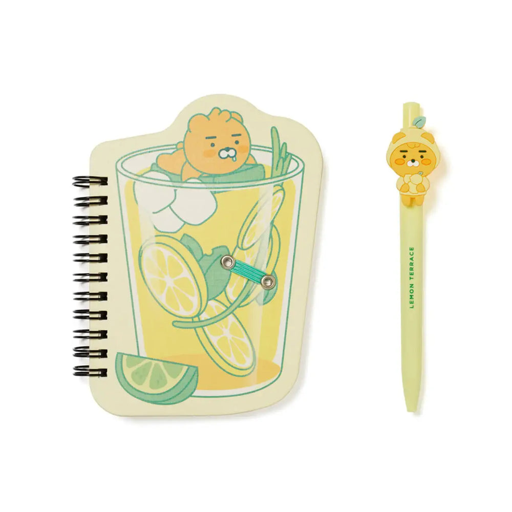 Kakao Friends - Lemon Terrace Notepad and Pen Set - Kakao Friends - Accessories - Harumio