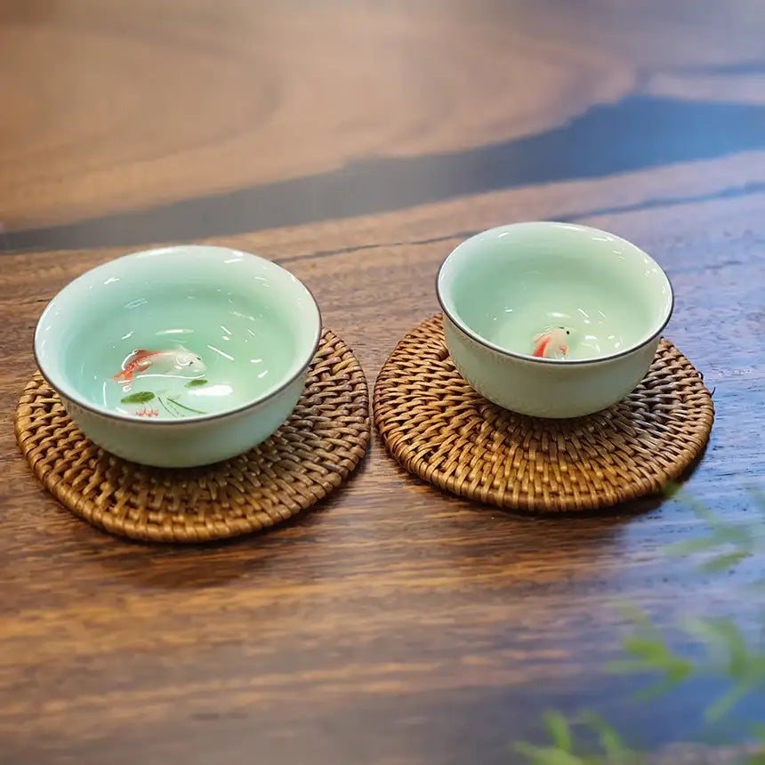 Bosan Pottery - Fish Porcelain Tea Cup - Bosan Pottery - Kitchenware - Harumio