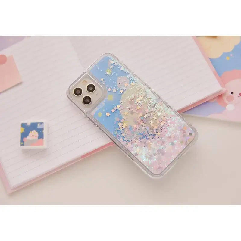 Kakao Friends - Lovely Apeach - Pearl Glitter Phone Case - Kakao Friends - Accesories - Harumio
