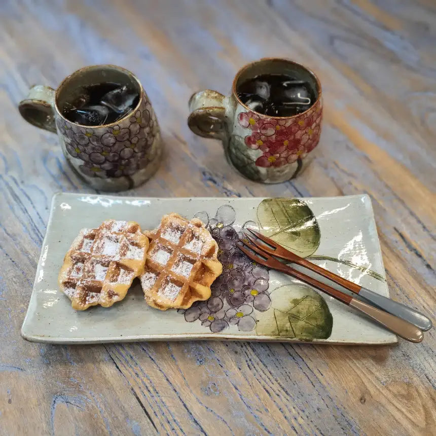 Bosan Pottery - Hydrangea Handmade Porcelain Rectangular Plate - Bosan Pottery - Home & Living, Accessories - Harumio Bosan Pottery - Hydrangea Handmade Porcelain Rectangular Plate - Bosan Pottery - Home & Living, Accessories - Harumio
