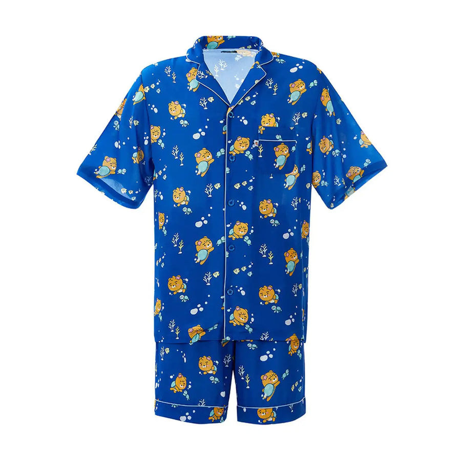 Kakao Friends - Ocean Vibe Blue Pajamas (Men) - Kakao Friends - Clothing - Harumio
