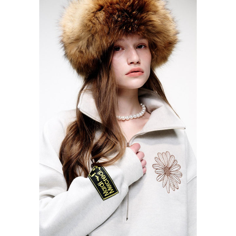 Mardi Mercredi - Half Zip Up Flower