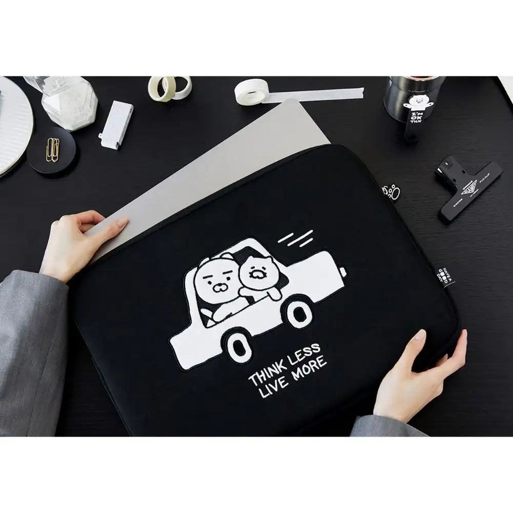 Kakao Friends - Black & White Notebook Pouch (17") - Kakao Friends - Home & Living, Accessories - Harumio