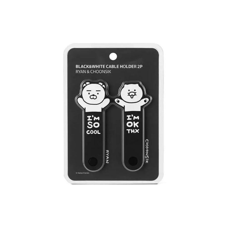 Kakao Friends - Black & White Cable Holder Set - Kakao Friends - Home & Living, Accessories - Harumio