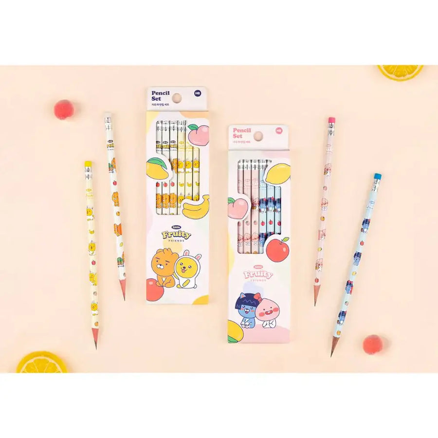 Kakao Friends - Fruity Friends Eraser Pencil Set - Kakao Friends - Home & Living, Accessories - Harumio
