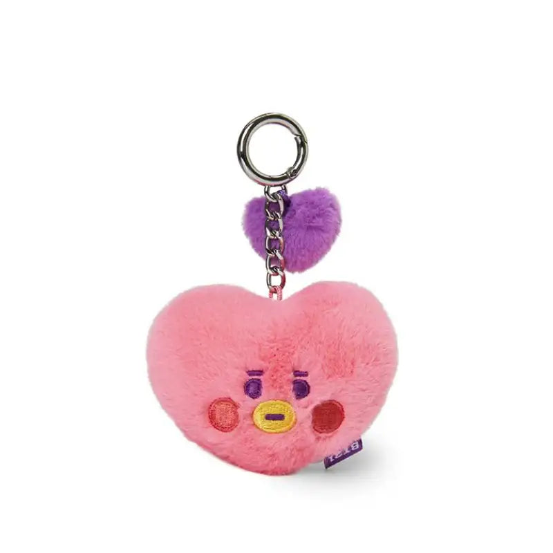 BT21 - Baby Flat Fur Face Bag Charm - Purple Heart Edition - BT21 - Keyring - Harumio BT21 - Baby Flat Fur Face Bag Charm - Purple Heart Edition - BT21 - Keyring - Harumio