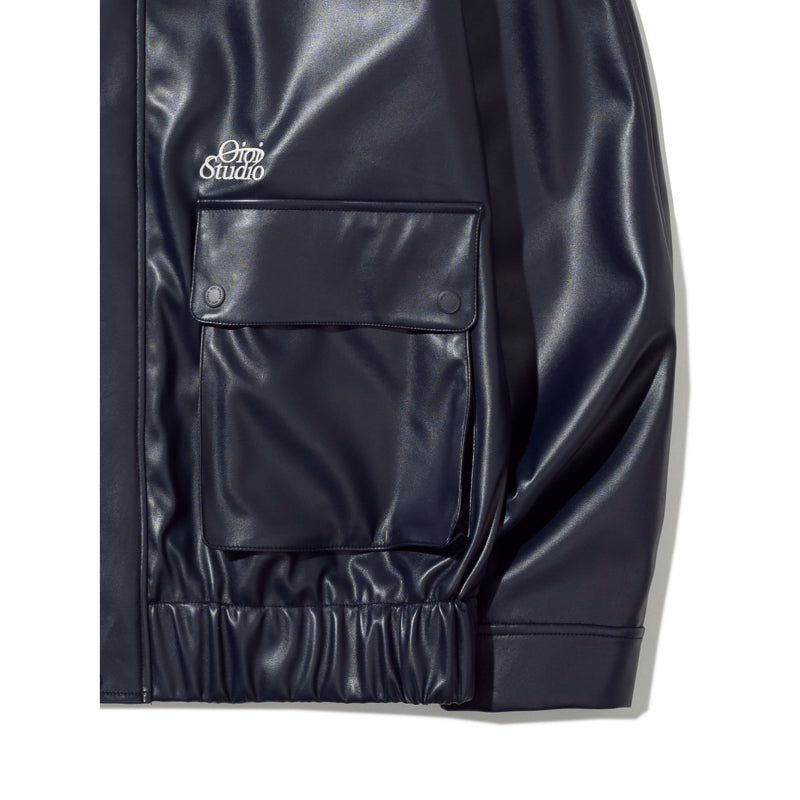 O!Oi x NewJeans - Oversized Faux Leather Jacket