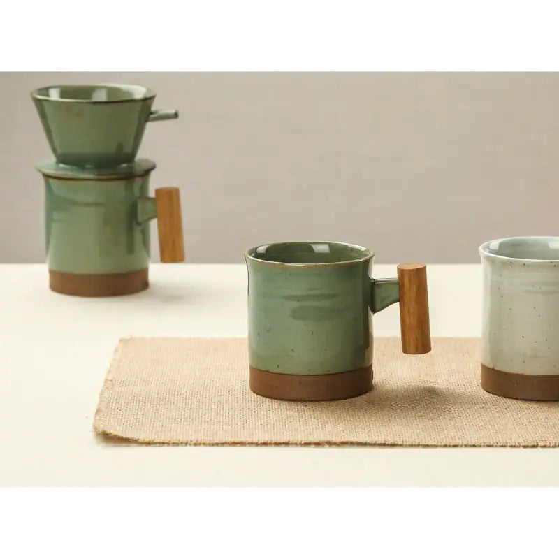 Chaora - Wooden Handle Curve Mug - Chaora - Tableware - Harumio