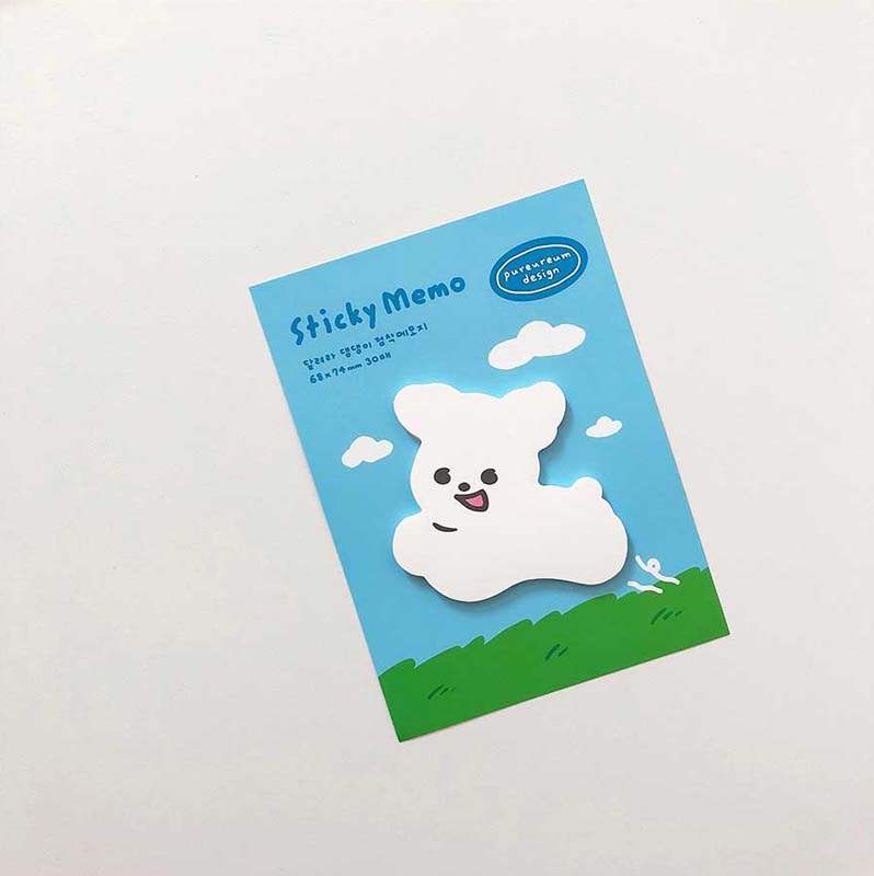 Pureureumdesign x 10x10 - Run Daengdaeng Sticky Note - Pureureumdesign - Stationery - Harumio Pureureumdesign x 10x10 - Run Daengdaeng Sticky Note - Pureureumdesign - Stationery - Harumio