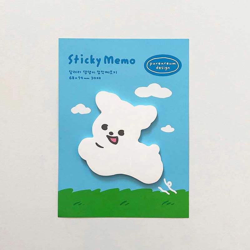 Pureureumdesign x 10x10 - Run Daengdaeng Sticky Note - Pureureumdesign - Stationery - Harumio Pureureumdesign x 10x10 - Run Daengdaeng Sticky Note - Pureureumdesign - Stationery - Harumio