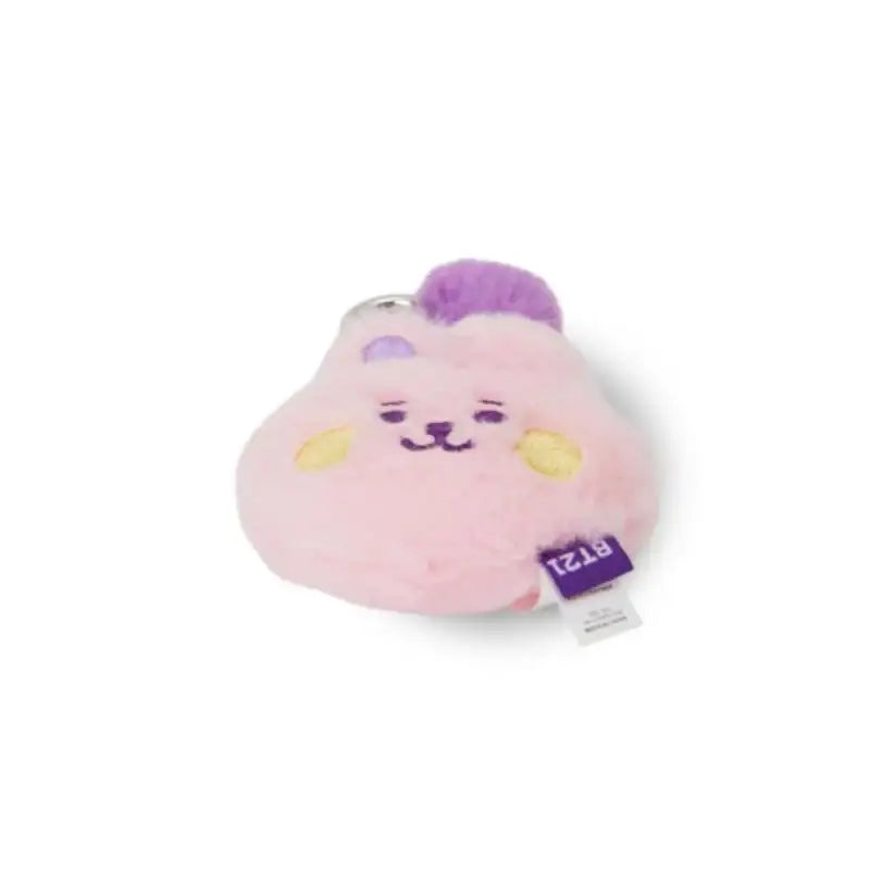 BT21 - Baby Flat Fur Face Bag Charm - Purple Heart Edition - BT21 - Keyring - Harumio BT21 - Baby Flat Fur Face Bag Charm - Purple Heart Edition - BT21 - Keyring - Harumio