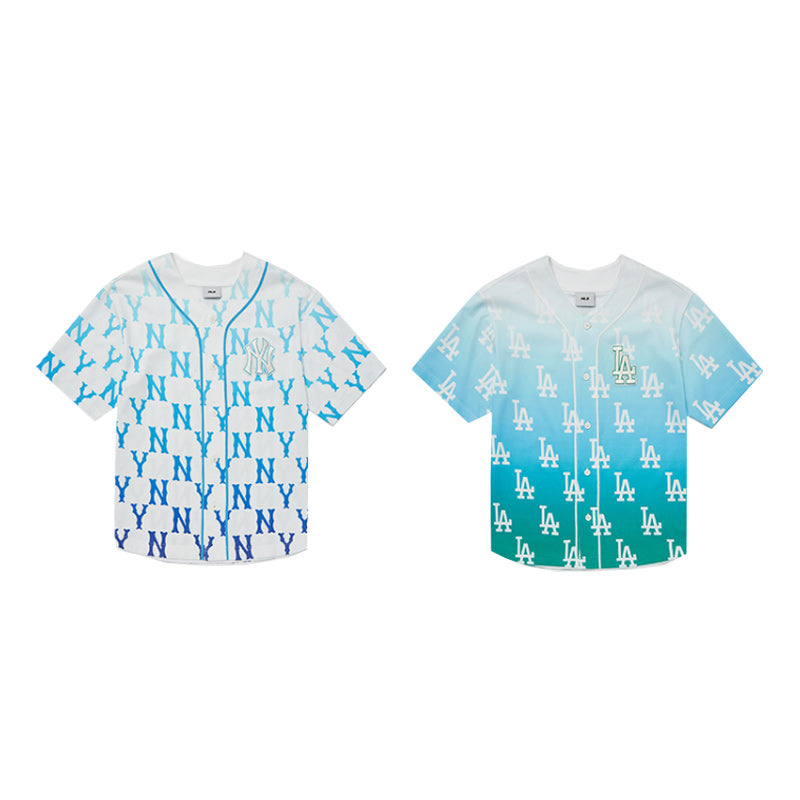 MLB Korea - Gradient Monogram Baseball Shirt Blue / S