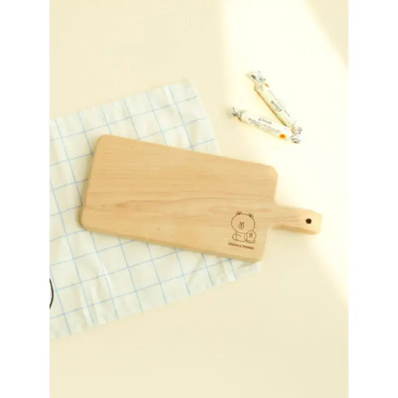 LINE FRIENDS - Brown & Sally Wood Handle Plate - Line Friends - Kitchenware - Harumio