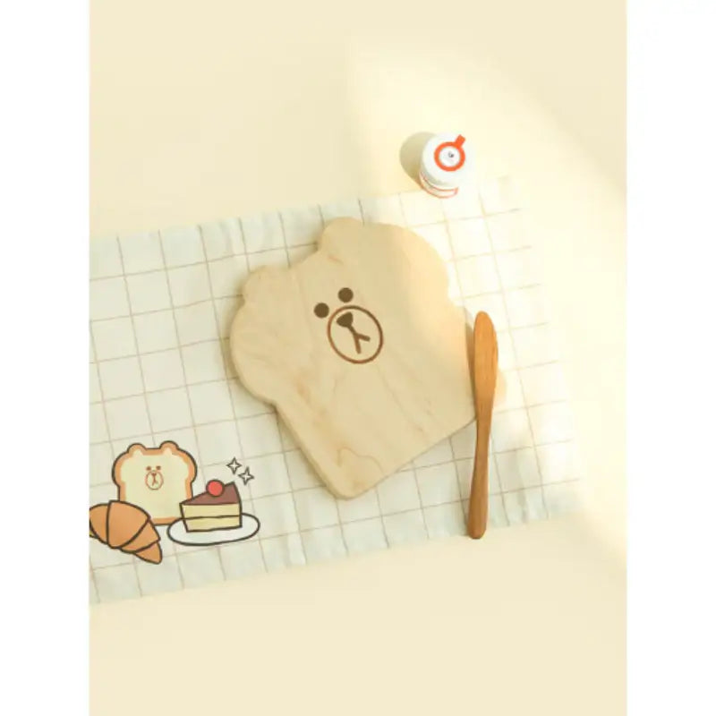 LINE FRIENDS - Brown Wood Bread Tray - Line Friends - Kitchenware - Harumio