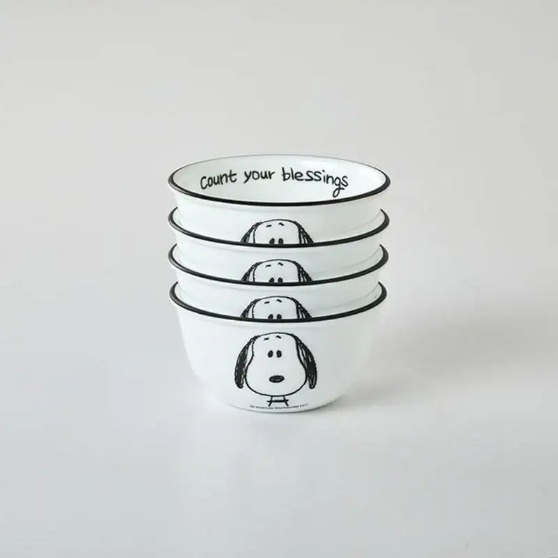 Corelle x Peanuts - Snoopy and Charlie - Rice Bowl 4P Set - Modern House - Tableware - Harumio