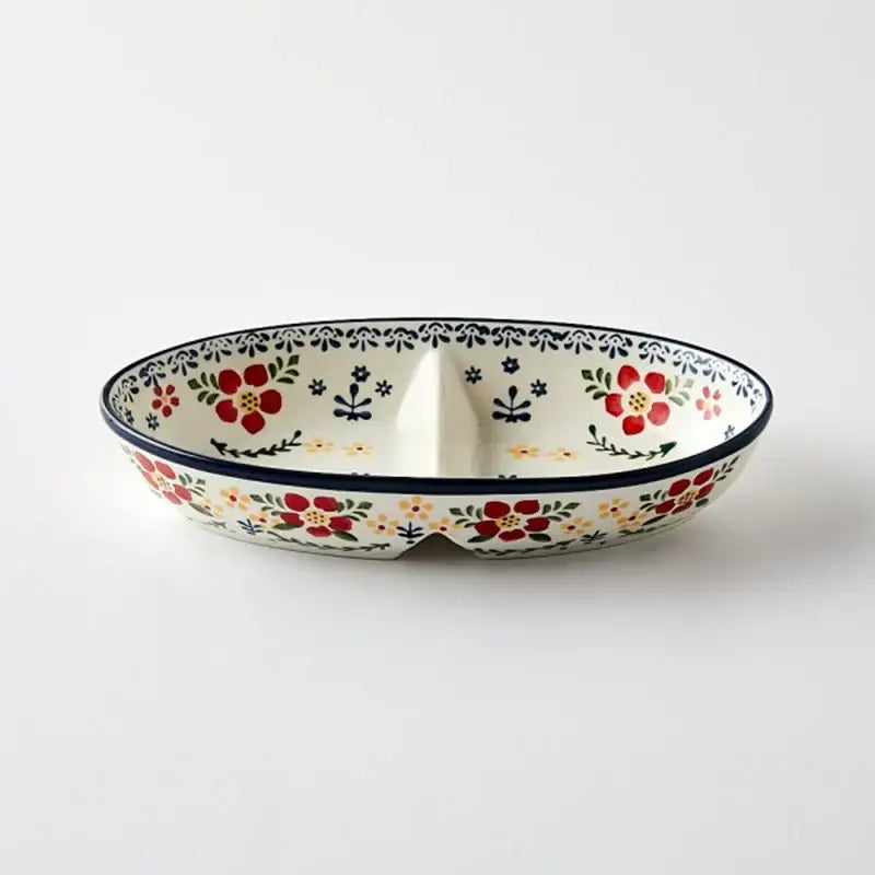 Korean Fatima - Oval Two Compartment Plate - Modern House - Home & Living - Harumio