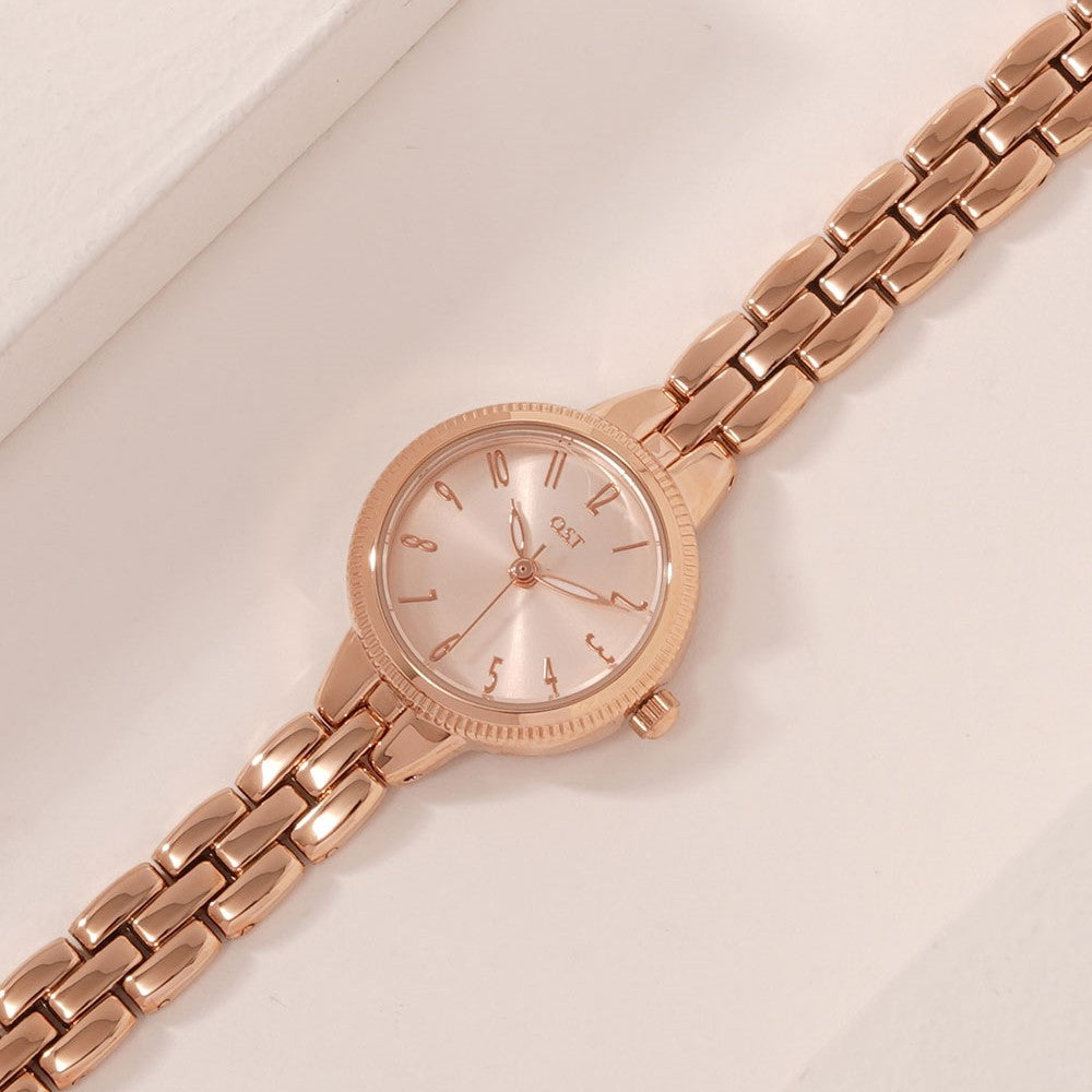 OST - Simple Basic Rose Gold Metal Watch