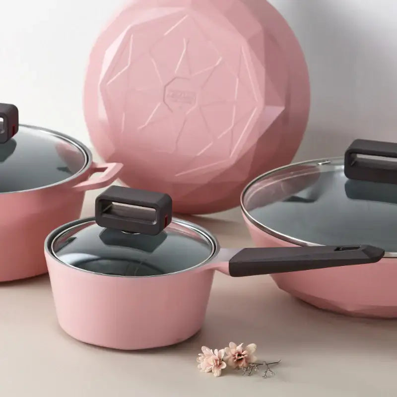 Neoflam - Rose Baby Pink Pot Set Of 2 - Neoflam - Pot - Harumio