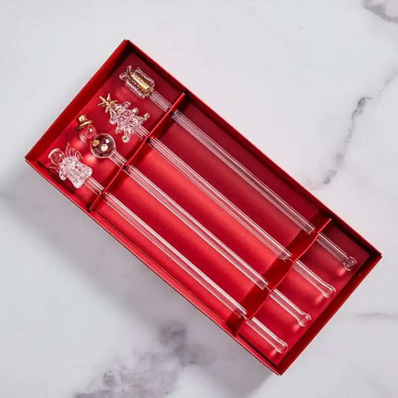 Korean Winter Story - Gold Glass Muddler Stick 4P Set - Modern House - Cutlery - Harumio