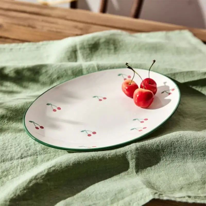 Korean Picnic Day - Oval Dinner Plate - Modern House - Kitchenware - Harumio