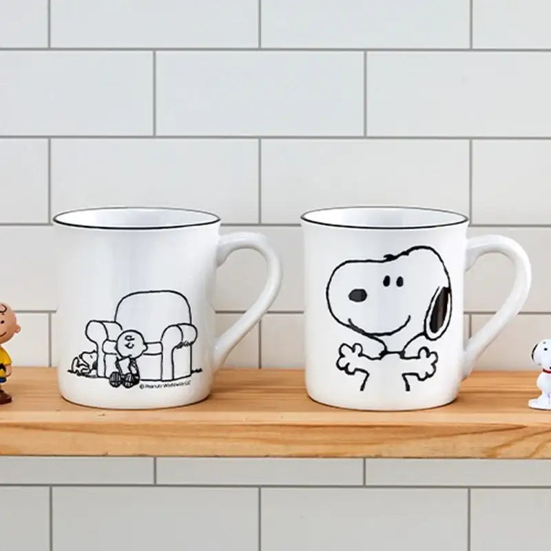 Corelle x Peanuts - Snoopy and Charlie - Mug 2P Set - Modern House - Tableware - Harumio Corelle x Peanuts - Snoopy and Charlie - Mug 2P Set - Modern House - Tableware - Harumio