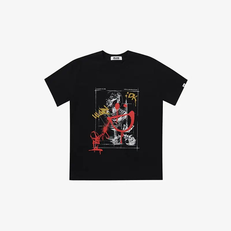 ULKIN X iKON DK - Spray Smile Statue T-Shirt - iKON - T-Shirts - Harumio