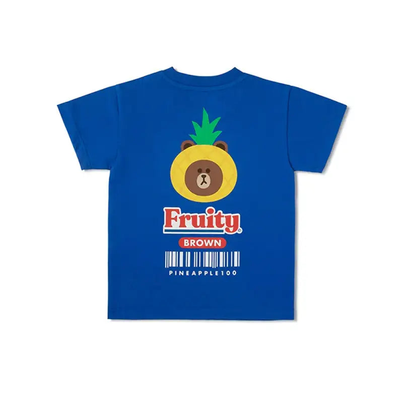 Line Friends - Fruity Barcode Short Sleeve T-Shirt - Kids - Line Friends - Clothes - Harumio