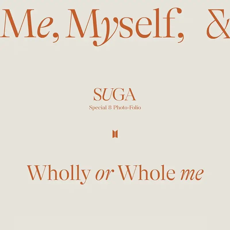 BTS - Special 8 Photo-Folio Me, Myself, and SUGA 'Wholly or Whole me' - BTS - Books - Harumio