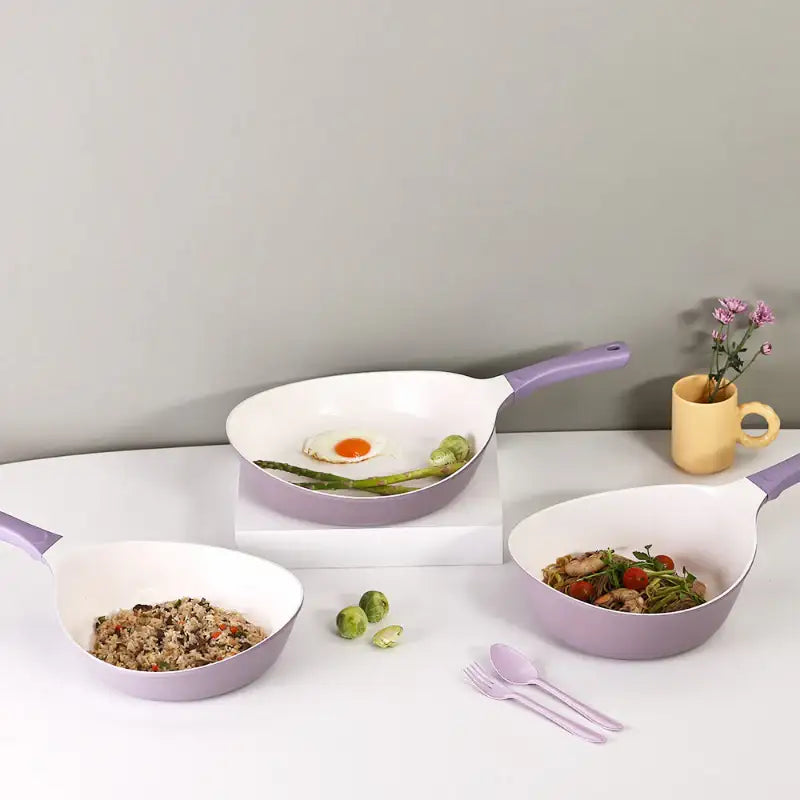 Neoflam - Gaudi Violet Frying Pan Set of 3 - Neoflam - Frying Pan - Harumio