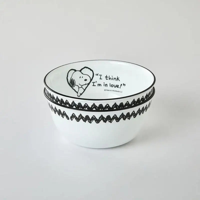 Corelle x Peanuts - Snoopy and Charlie - Noodle Bowl 2P Set - Modern House - Tableware - Harumio