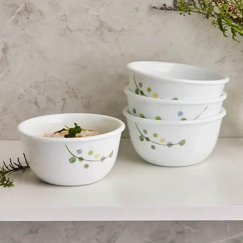 Korean Corel Green Delight - Rice Bowl 4P Set - Modern House - Bowls - Harumio Korean Corel Green Delight - Rice Bowl 4P Set - Modern House - Bowls - Harumio
