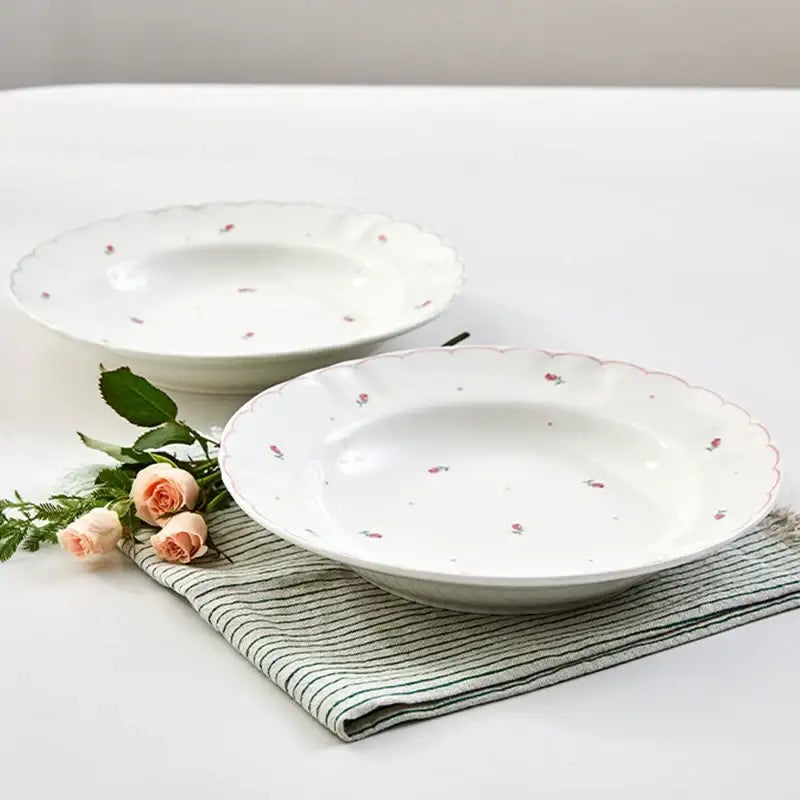 Korean L Rose in the Spring - Pasta Plate 2P - Modern House - Plates - Harumio