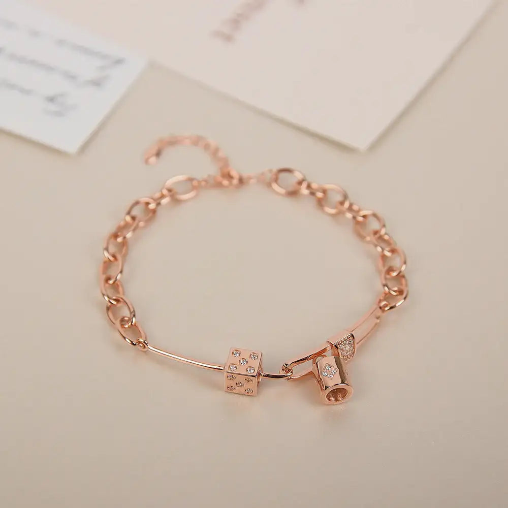 CLUE - Square Cubic Chain Silver Bracelet - CLUE - Jewelry - Harumio