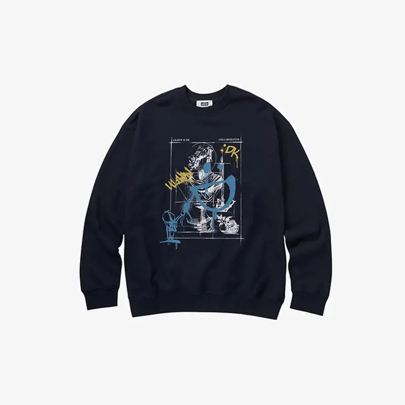 ULKIN X iKON DK - Spray Smile Statue Sweatshirt - iKON - Sweatshirt - Harumio