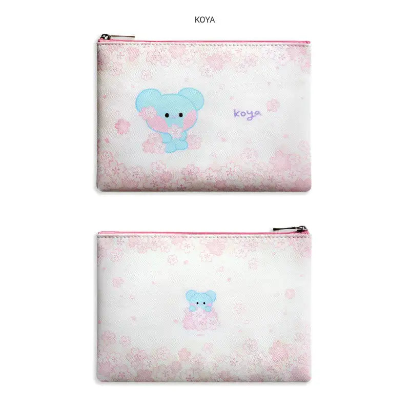 Monopoly x BT21 - Minini Flat PU Pouch - Cherry Blossom - Monopoly - Pouch - Harumio