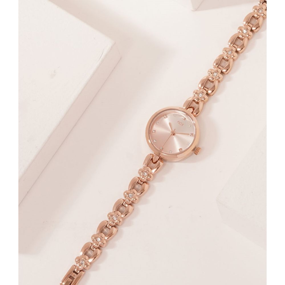 OST - Flower Band Rose Gold Metal Watch