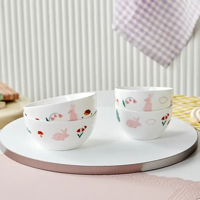 Korean My Rabbit - Porcelain Bowl 2P Set - Modern House - Bowls - Harumio