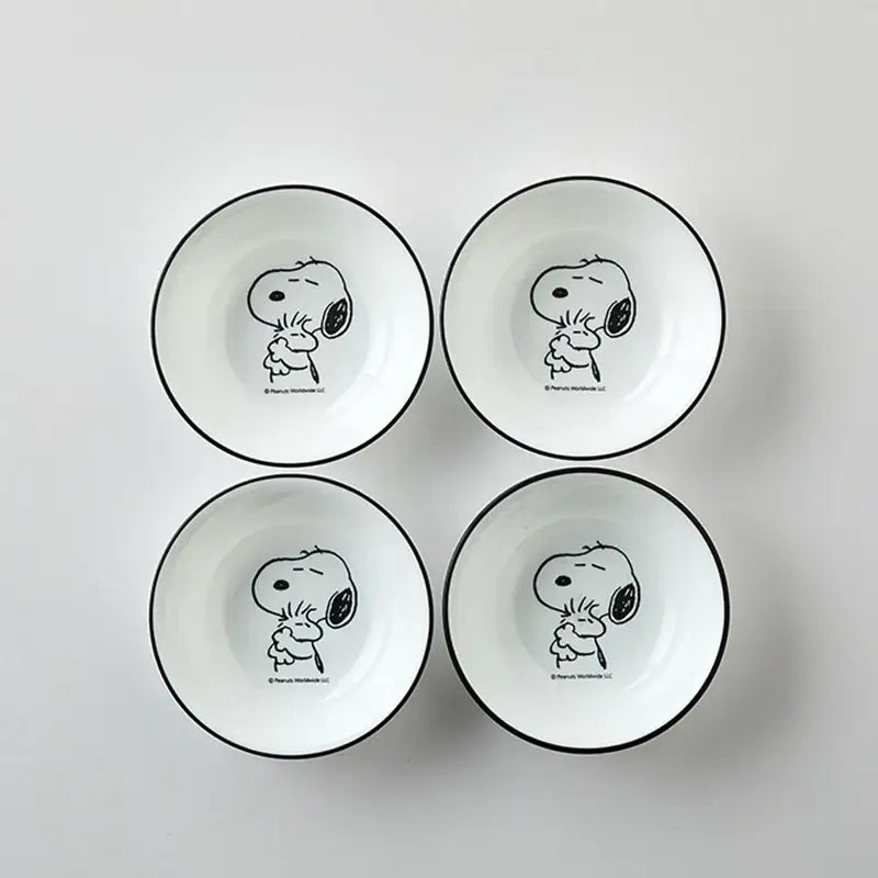 Corelle x Peanuts - Snoopy and Charlie - Front Plate 4P Set - Modern House - Tableware - Harumio
