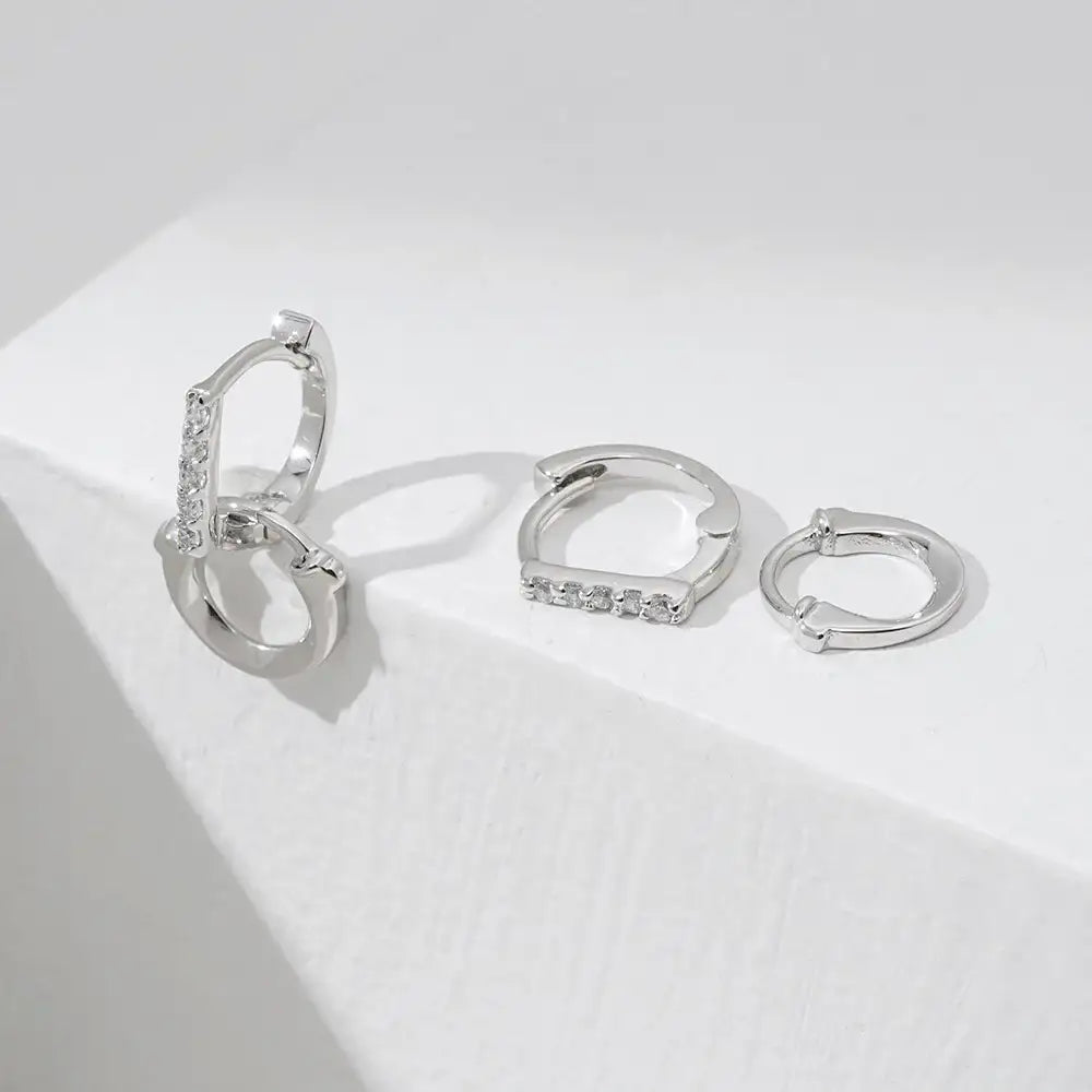 OST - Lucky Lock Two Way Horseshoe Stone Silver Earring - OST - Jewelry - Harumio
