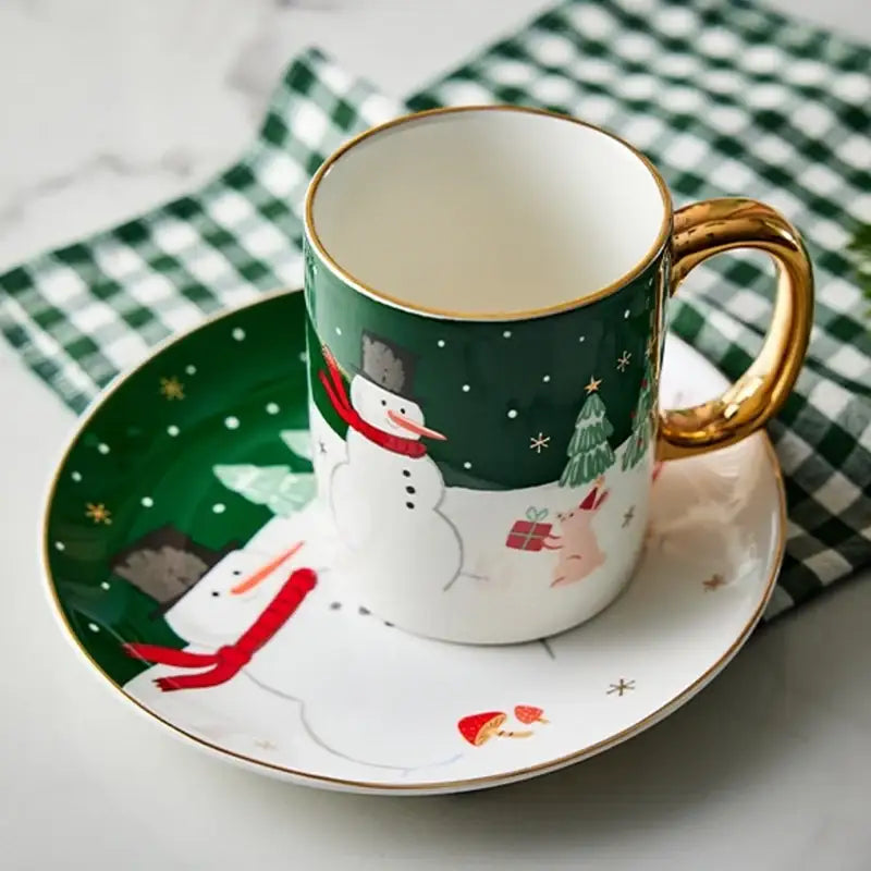 Korean ON Winter Story - Gold Rim Snack Set - Modern House - Snack Set - Harumio