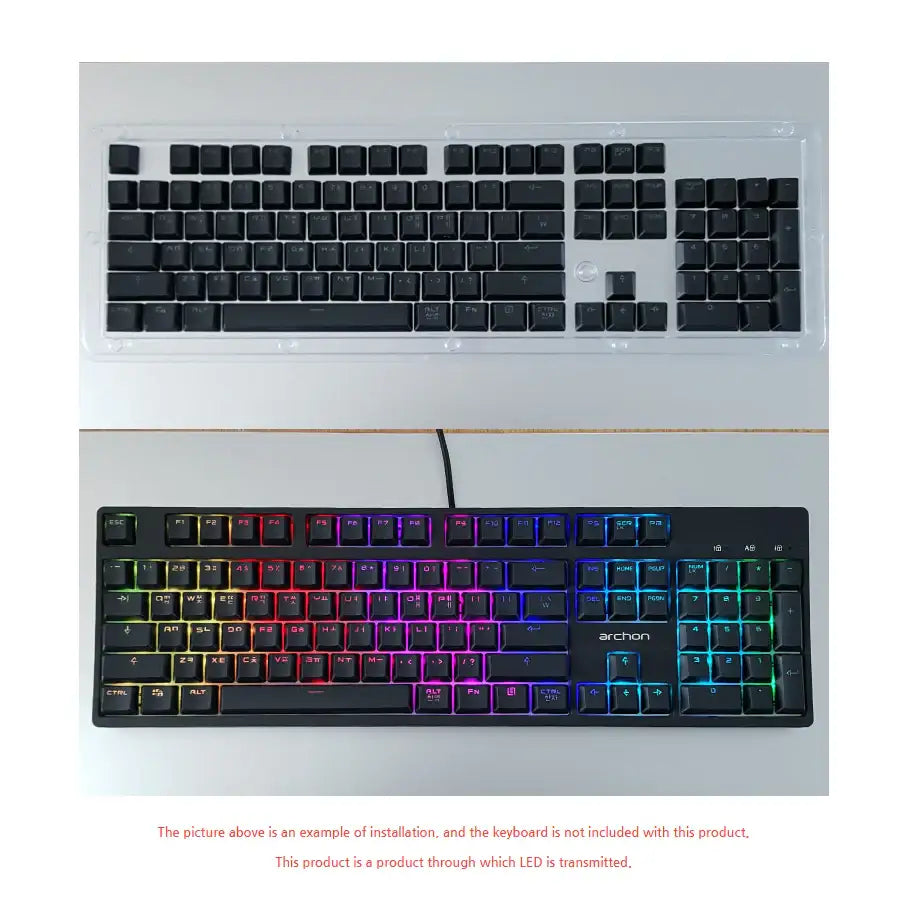 Archon - Low Profile LED PBT Keycap Set - Black - Archon - Mechanical Keyboard - Harumio