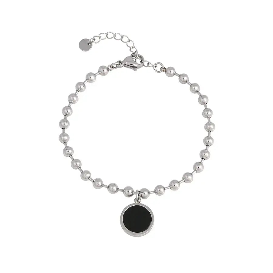 CLUE Bubble Chain Onyx Black Surgical Steel Bracelet Harumio CLUE Bubble Chain Onyx Black Surgical Steel Bracelet Harumio