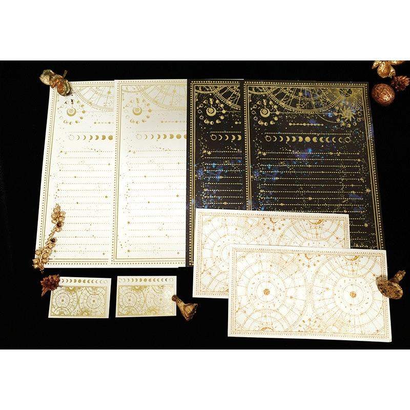 Libet - A5 Gold Leaf Moon Memo Set - Libet - Stationary - Harumio