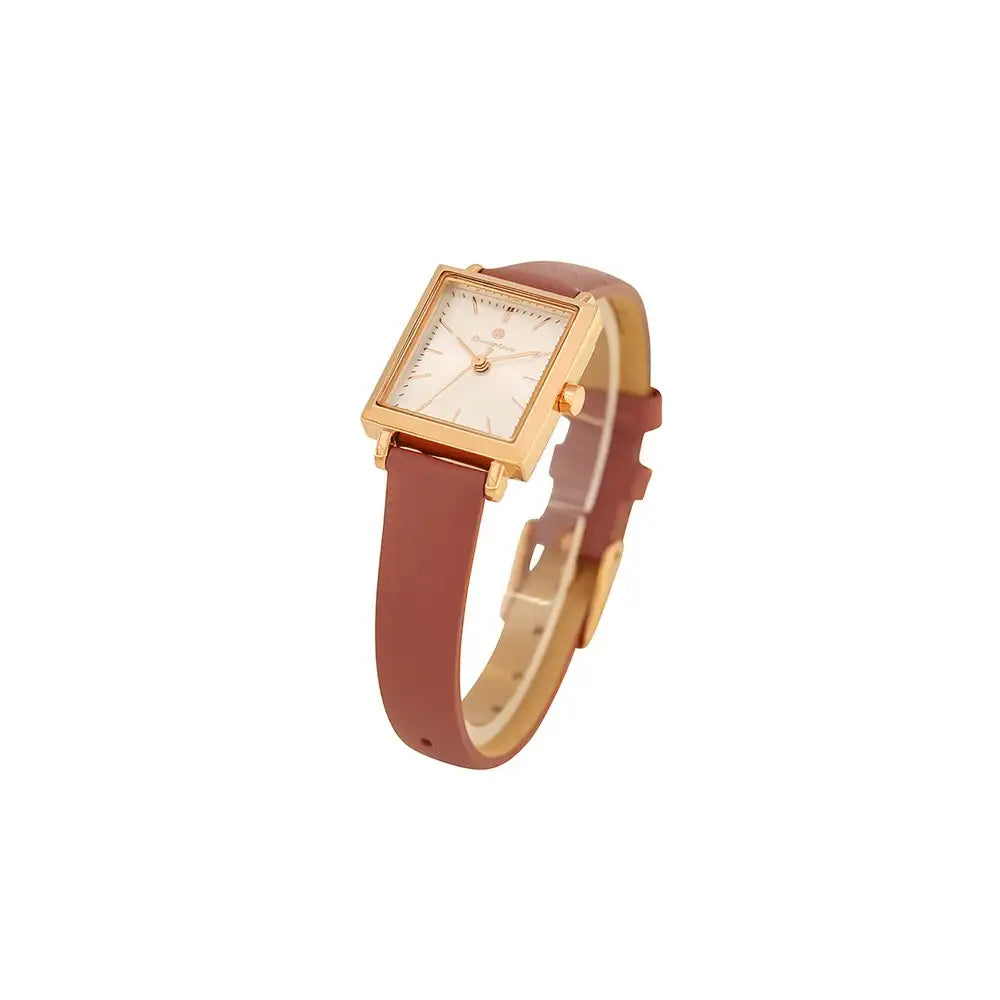 OST - Almond Square Leather Watch - OST - Watch - Harumio