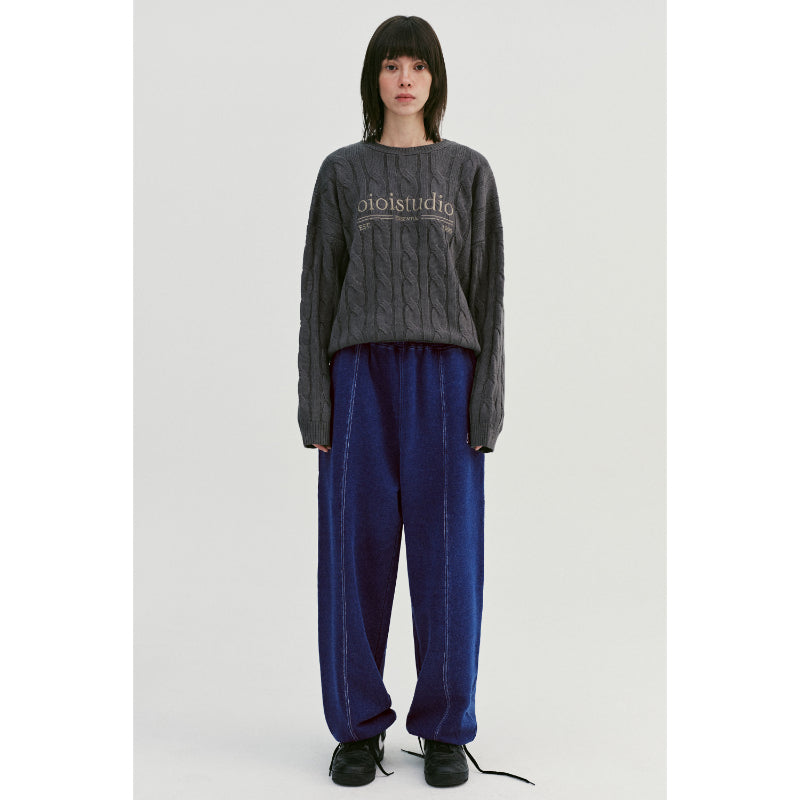 O!Oi x NewJeans - Layered Logo Cable Knit