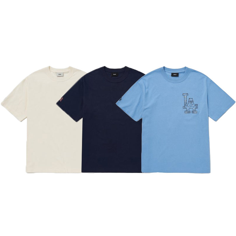 MLB Korea - Paisley Megalogo Short Sleeve T-Shirt Light Blue / L