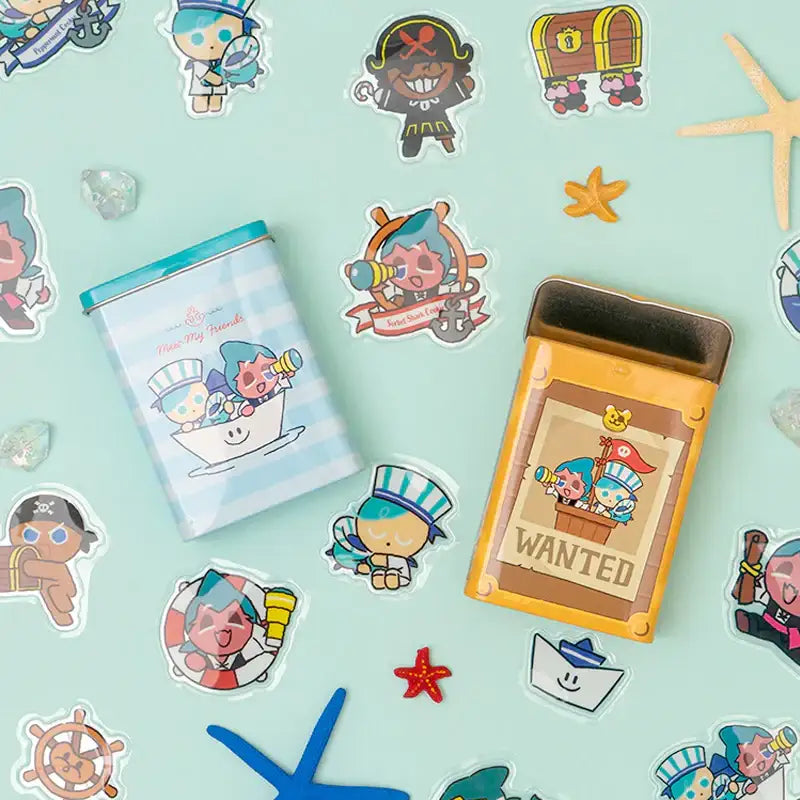 Cookie Run - Treasure Hunt Tin Case Sticker Pack - Cookie Run - Collectible - Harumio