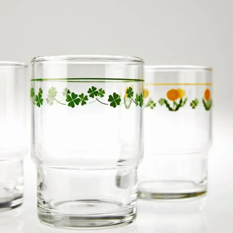 Korean L Dandelion - Clover Glass Cup 4P - Modern House - Tableware - Harumio Korean L Dandelion - Clover Glass Cup 4P - Modern House - Tableware - Harumio