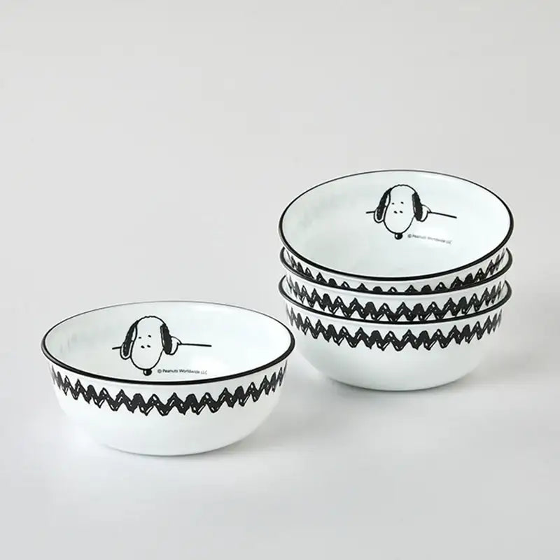 Corelle x Peanuts - Snoopy and Charlie - Soup Bowl 4P Set - Modern House - Tableware - Harumio