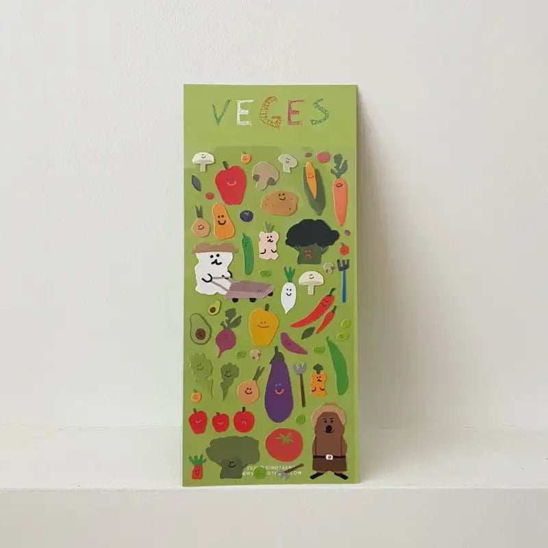 Dinotaeng - Veges Glitter Sticker - Dinotaeng - Sticker - Harumio
